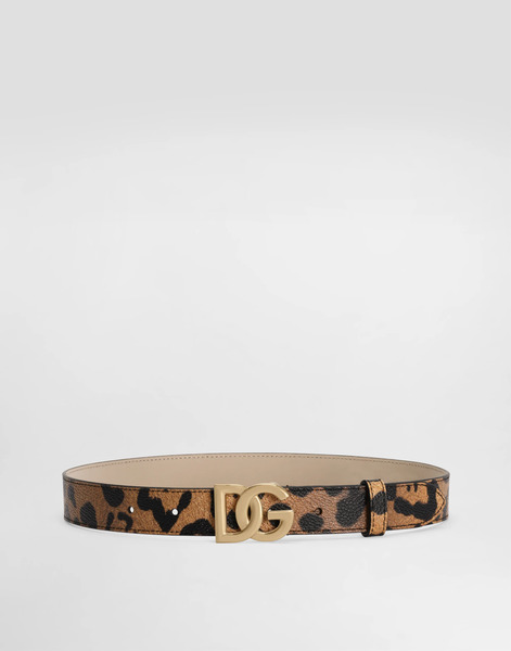  Dolce & Gabbana Dolce & Gabbana Leo-print Logo Belt - Woman Accessories Print M 
