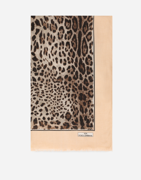  Dolce & Gabbana Dolce & Gabbana Leopard-print Cashmere And Modal Scarf (135 X 200) - Woman Scarves And Silks Animal Print Onesize 