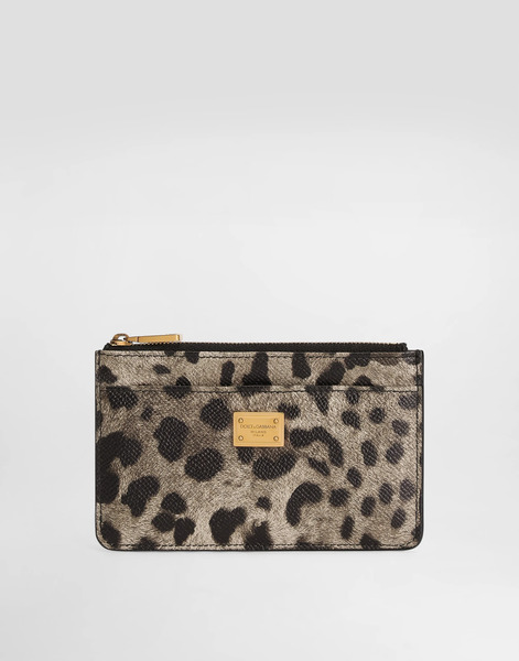  Dolce & Gabbana Dolce & Gabbana Leopard-print Dauphine Calfskin Card Holder - Woman Wallets And Small Leather Goods Animal Print Onesize 