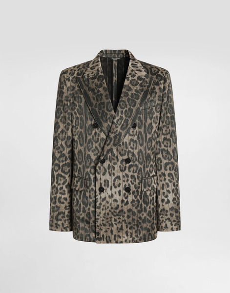  Dolce & Gabbana Dolce & Gabbana Leopard-print Jacquard Double-breasted Jacket - Man Suits And Blazers Animal Print 52 