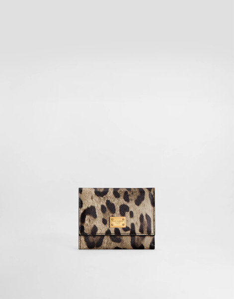  Dolce & Gabbana Dolce & Gabbana Leopard-print Wallet In Dauphine Calfskin - Woman Wallets And Small Leather Goods Animal Print Onesize 