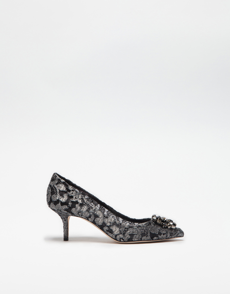  Dolce & Gabbana Dolce & Gabbana Lurex Lace Rainbow Pumps With Brooch Detailing - Woman Pumps And Slingback Grey 38.5 