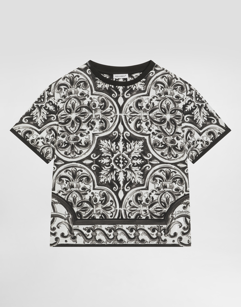  Dolce & Gabbana Dolce & Gabbana Majolica-print Short-sleeved T-shirt - Man T-shirts And Sweatshirts Multicolor 5 Years 