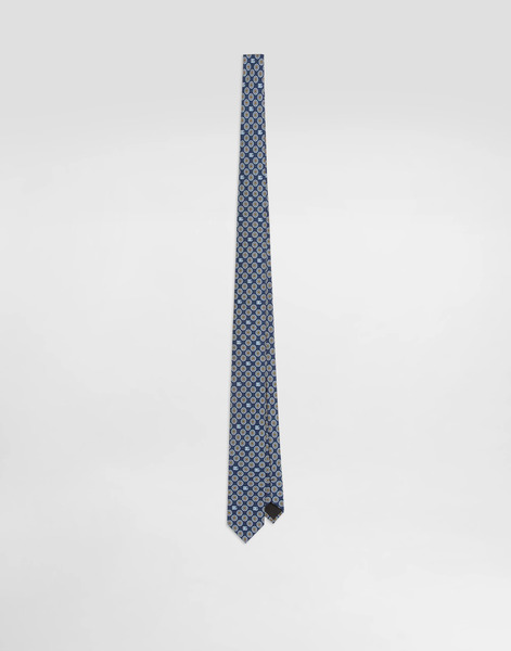  Dolce & Gabbana Dolce & Gabbana Martini Tie With Jacquard Micro-designs And Logo - Man Ties And Pocket Squares Multicolor Onesize 