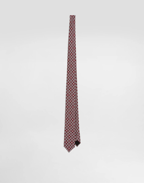  Dolce & Gabbana Dolce & Gabbana Martini Tie With Jacquard Micro-designs And Logo - Man Ties And Pocket Squares Multicolor Onesize 