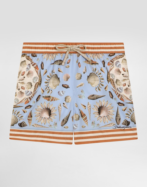  Dolce & Gabbana Dolce & Gabbana Medium Boxer Shorts In Canvas With Shells Print - Man Beachwear Multicolor 6/9 Months 