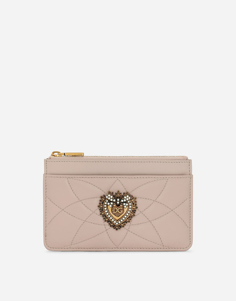  Dolce & Gabbana Dolce & Gabbana Medium Devotion Card Holder - Woman Wallets And Small Leather Goods Blush Leather Onesize 