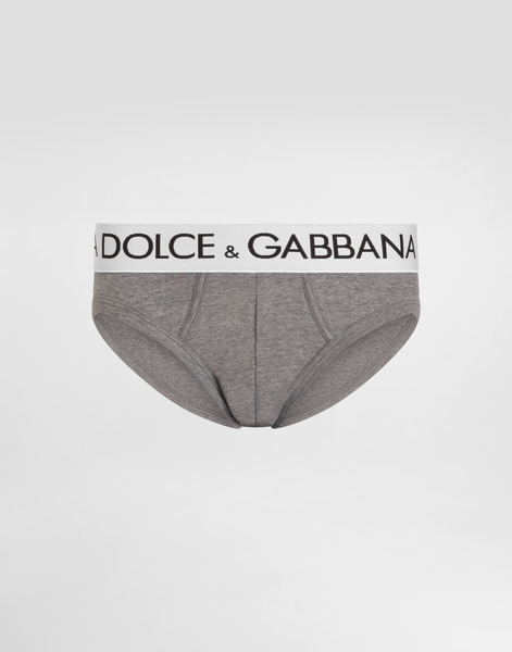  Dolce & Gabbana Dolce & Gabbana Mid-rise Briefs In Two-way Stretch Cotton - Man Underwear And Loungewear Gray Cotton 6 