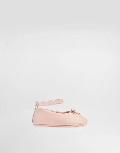  Dolce & Gabbana Dolce & Gabbana Nappa Leather Ballet Flats With Logo - Woman Newborn Girls' Shoes (16-20) Pink Leather 16 