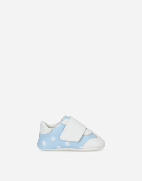  Dolce & Gabbana Dolce & Gabbana Nappa Leather Newborn Sneakers With Dg-logo Print - Man Newborn Boys' Shoes (16-20) Azure 18 