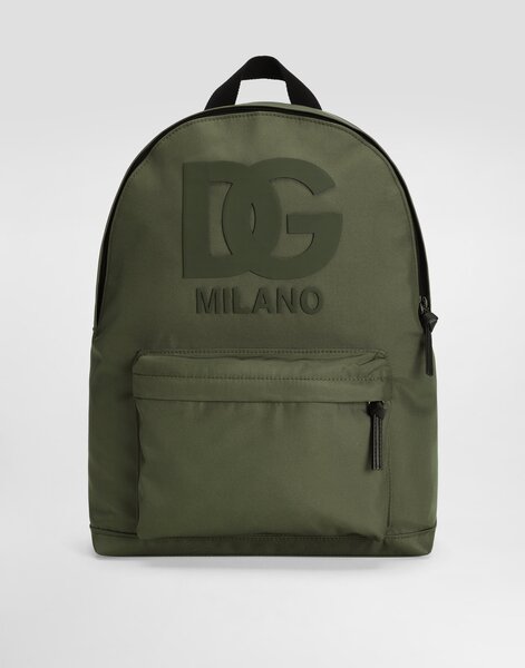  Dolce & Gabbana Dolce & Gabbana Nylon Backpack With Dg Patch - Man Accessories Green Onesize 