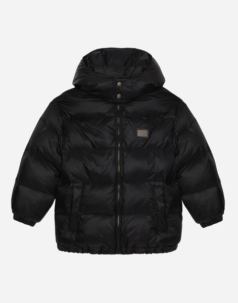  Dolce & Gabbana Dolce & Gabbana Nylon Down Jacket With Hood And Logo Tag - Man Coats And Jackets Black Nylon 12 Years 
