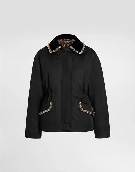  Dolce & Gabbana Dolce & Gabbana Nylon Jacket With Embossed Logo - Woman Coats And Jackets Black 40 