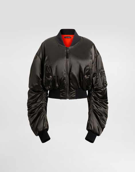  Dolce & Gabbana Dolce & Gabbana Oversized Nylon Canvas Jacket - Woman Coats And Jackets Grey 40 