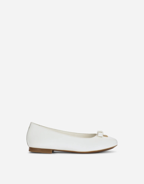  Dolce & Gabbana Dolce & Gabbana Patent Leather Ballet Flats With Metal Dg Logo - Woman Shoes (27-40) White Leather 31 