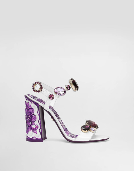  Dolce & Gabbana Dolce & Gabbana Patent Leather Sandal With Jewel Embroidery - Woman Sandals And Wedges Multicolor 40 