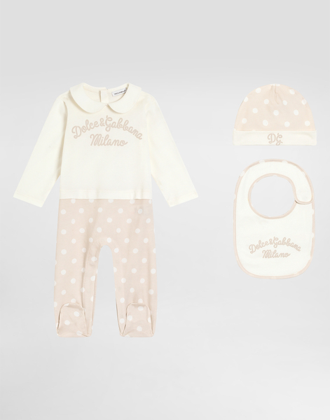  Dolce & Gabbana Dolce & Gabbana 3-piece Gift Set In Polka Dot Jersey With Print - Man Gift Sets And Babygrows Multi-colored 0/3 Months 