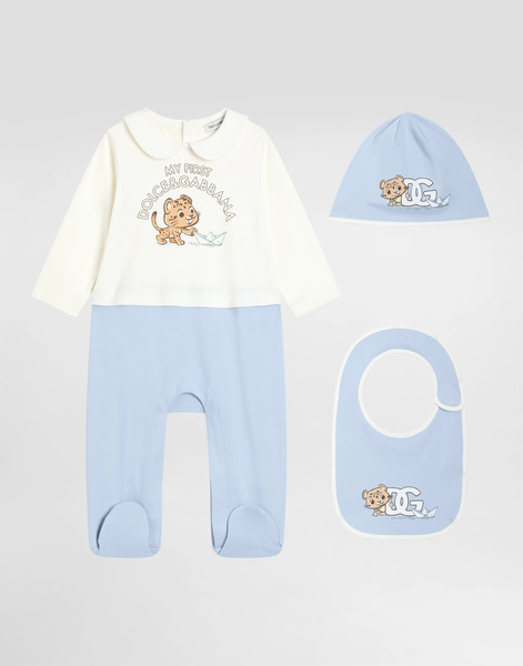  Dolce & Gabbana Dolce & Gabbana 3-piece Interlock Gift Set With Leopard And Boats Print - Man Gift Sets And Babygrows Multi-colored 3/6 Months 