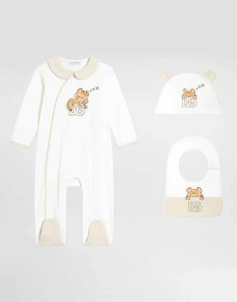  Dolce & Gabbana Dolce & Gabbana 3-piece Interlock Gift Set With Leopard And Dg Logo Digital Print - Man Gift Sets And Babygrows Multi-colored 3/6 Months 