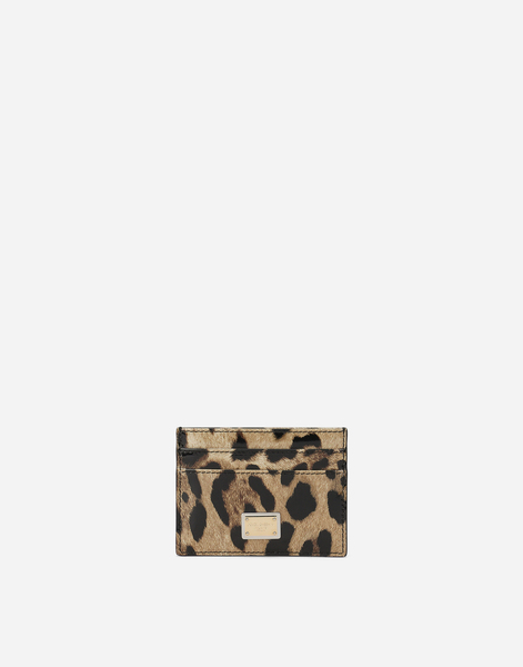  Dolce & Gabbana Dolce & Gabbana Polished Calfskin Card Holder With Leopard Print - Woman Wallets And Small Leather Goods Animal Print Leather Onesize 