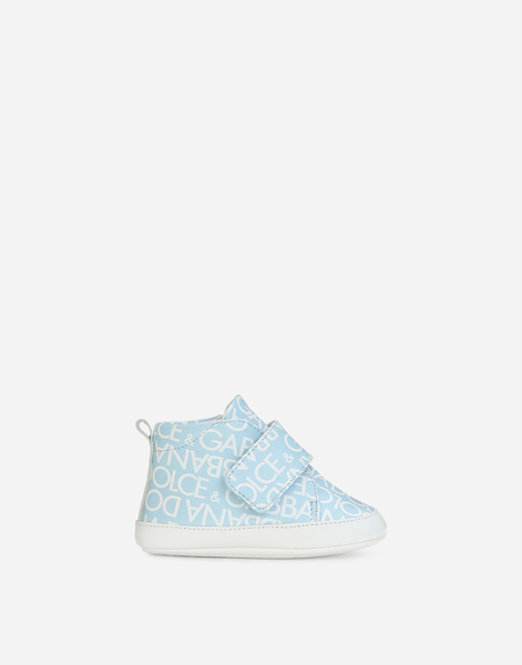  Dolce & Gabbana Dolce & Gabbana Printed Nappa Leather Mid-top Sneakers - Man Newborn Boys' Shoes (16-20) Light Blue Leather 20 