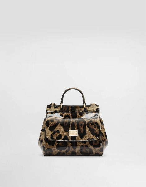  Dolce & Gabbana Dolce & Gabbana Printed Polished Calfskin Mini Sicily Bag - Woman Accessories Animal Print Leather Onesize 