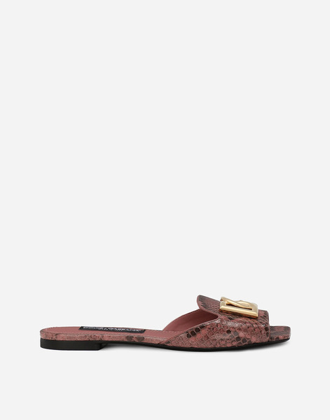  Dolce & Gabbana Dolce & Gabbana Python Skin Sliders - Woman Slides And Mules Pink 40 