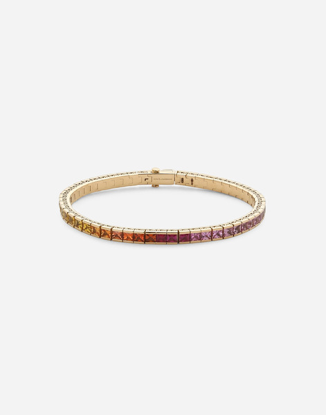  Dolce & Gabbana Dolce & Gabbana Rainbow Bracelet 18 Carat Yellow Gold And Multicolored Sapphires - Woman Bracelets Gold Gold Xxl 