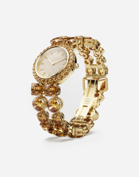  Dolce & Gabbana Dolce & Gabbana Rainbow Monochrome Watch 18-carat Yellow Gold And Citrines - Woman Watches Gold Gold Onesize 