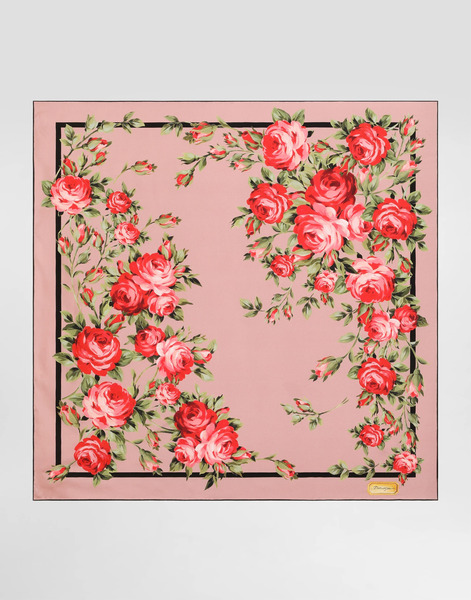  Dolce & Gabbana Dolce & Gabbana Rose Bouquet-print Silk Twill Scarf 90x90 - Woman Scarves And Silks Multicolor Onesize 