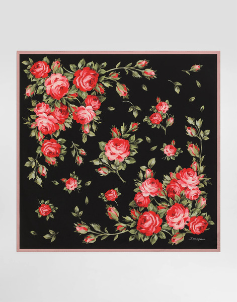  Dolce & Gabbana Dolce & Gabbana Rose Bouquet-print Silk Twill Scarf 90x90 - Woman Scarves And Silks Multicolor Onesize 