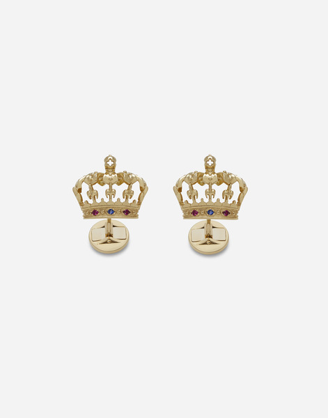  Dolce & Gabbana Dolce & Gabbana Royal Cufflinks 18-carat Yellow Gold, Sapphires, And Rubies - Man Cufflinks Gold Onesize 