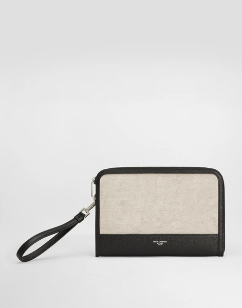  Dolce & Gabbana Dolce & Gabbana Salt&pepper Calfskin Atene Clutch Bag - Man Briefcase And Clutches Multicolor Onesize 