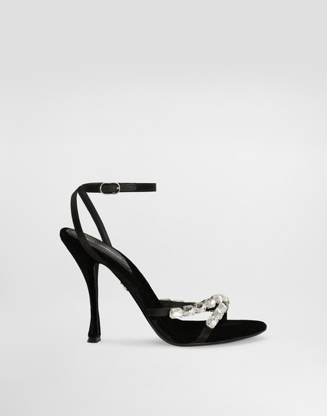  Dolce & Gabbana Dolce & Gabbana Satin Sandals With Gemstone Embellishment - Woman Sandals And Wedges Multi-colored 37.5 