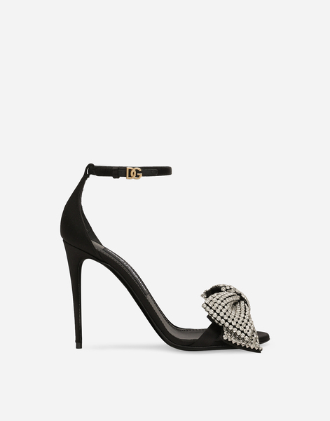  Dolce & Gabbana Dolce & Gabbana Satin Sandals With Rhinestone Embellishment - Woman Sandals And Wedges Multi-colored 39 