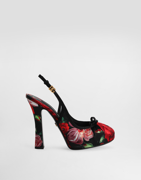 Dolce & Gabbana Dolce & Gabbana Satin Slingbacks - Woman Pumps And Slingback Print 38.5 