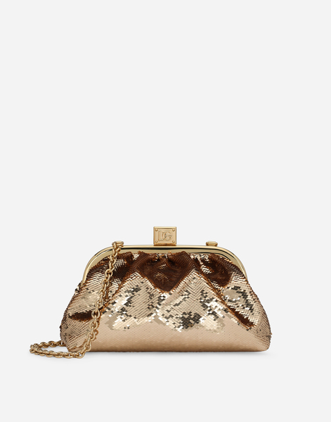  Dolce & Gabbana Dolce & Gabbana Sequined Maria Clutch - Woman Clutches And Mini Bags Gold Onesize 