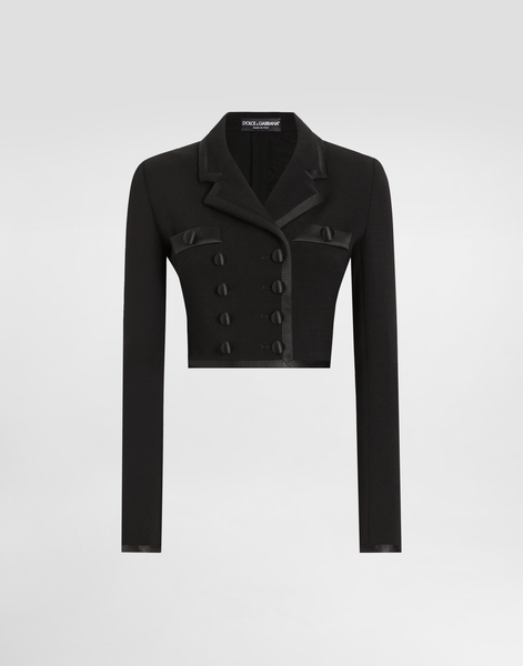  Dolce & Gabbana Dolce & Gabbana Short Double-breasted Wool Crepe Jacket - Woman Coats And Jackets Black 46 
