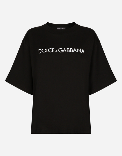  Dolce & Gabbana Dolce & Gabbana Short-sleeved Cotton T-shirt With Lettering - Woman T-shirts And Sweatshirts Black Cotton S 