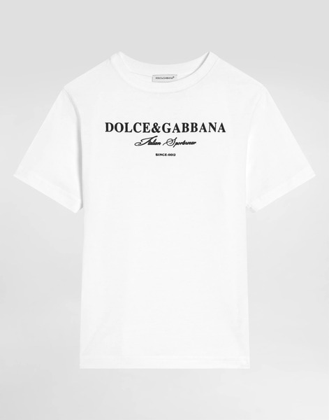  Dolce & Gabbana Dolce & Gabbana Short-sleeved Jersey T-shirt With Print - Man T-shirts And Sweatshirts White 12 Years 