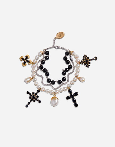  Dolce & Gabbana Dolce & Gabbana Sicily Bracelet 18-carat White And Yellow Gold And Black Sapphires - Woman Bracelets Gold Metal Onesize 