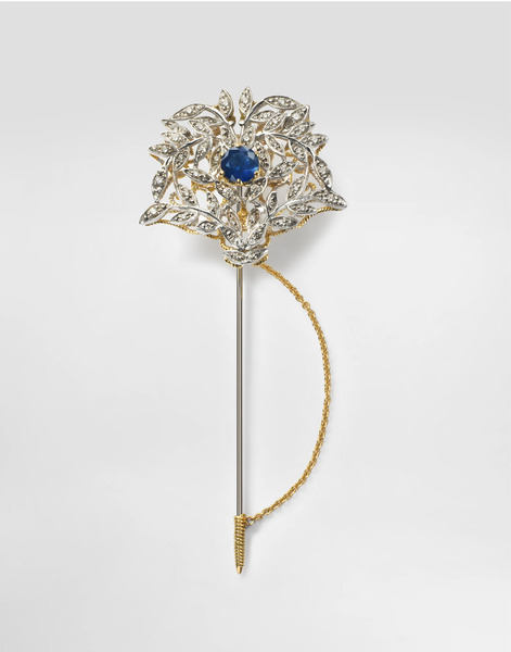  Dolce & Gabbana Dolce & Gabbana Sicily Brooch 18-carat Yellow And White Gold, Blue Sapphires, And Diamonds - Man Brooches&tiepins Gold Onesize 