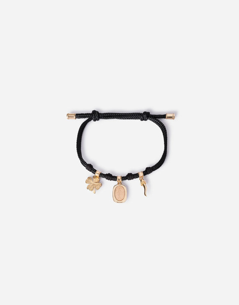  Dolce & Gabbana Dolce & Gabbana Sicily Fabric Bracelet With Pendant In 18-karat Yellow And Red Gold - Man Bracelets Yellow/red M 