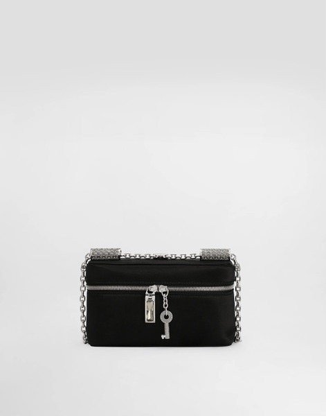  Dolce & Gabbana Dolce & Gabbana Sicily Medium Satin And Pavé Tubes Shoulder Bag - Woman Shoulder And Crossbody Bags Black Onesize 