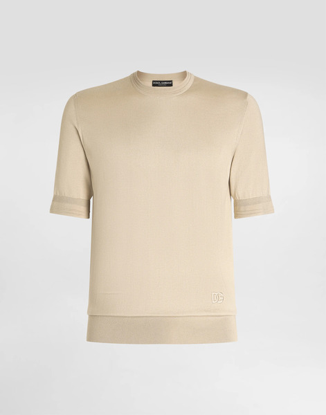  Dolce & Gabbana Dolce & Gabbana Silk Crewneck Pullover - Man Sweaters And Cardigans Beige 58 