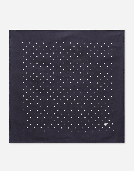  Dolce & Gabbana Dolce & Gabbana Silk Jacquard Pocket Square With Dg Logo - Man Ties And Pocket Squares Blue Silk Onesize 