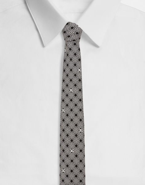  Dolce & Gabbana Dolce & Gabbana Silk Jacquard Tie With Micro-designs And Dg Logo - Man Ties And Pocket Squares Print Onesize 