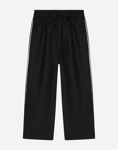  Dolce & Gabbana Dolce & Gabbana Silk Twill Pajama Pants With Dg Embroidery - Man Trousers And Shorts Black Silk 13 Years 