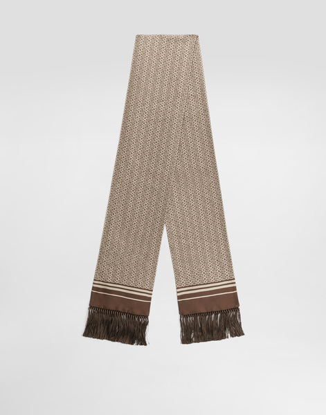  Dolce & Gabbana Dolce & Gabbana Silk Twill Scarf With Micro-design And Logo - Man Scarves And Silks Multicolor Onesize 