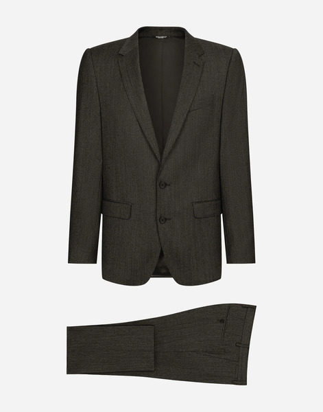  Dolce & Gabbana Dolce & Gabbana Single-breasted Pinstripe Wool Martini-fit Suit - Man Suits And Blazers Multicolor Fabric 44 